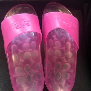Pink Coach Jelly Slides
